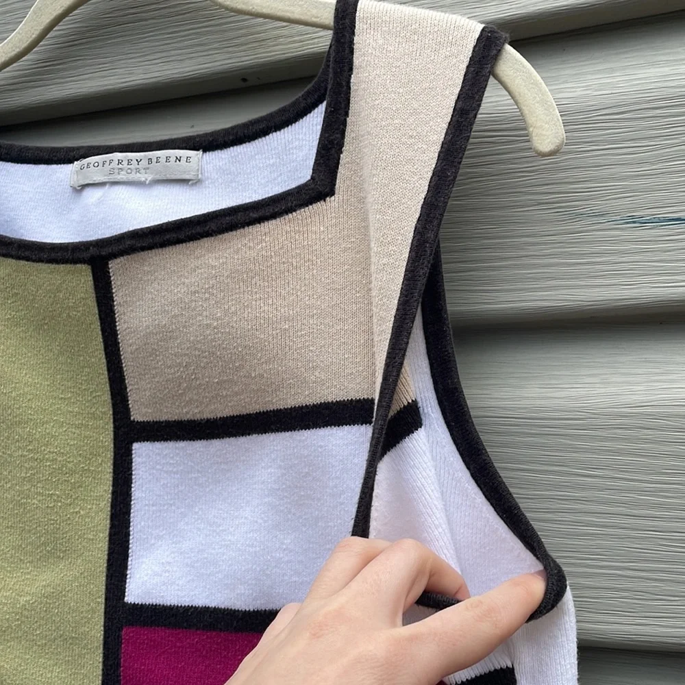 Vintage Mod Colorblock Knit Sweater Vest